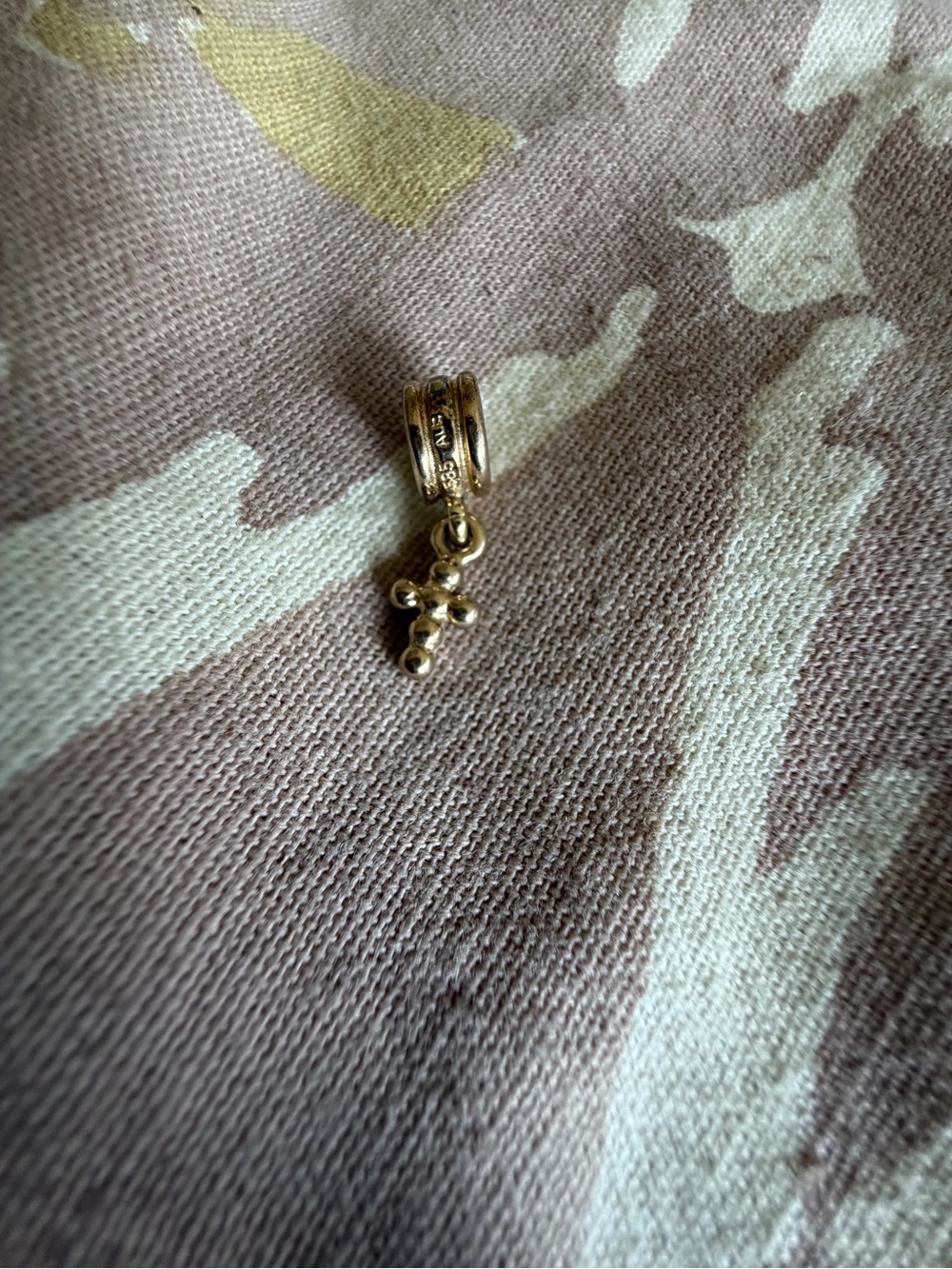 Pandora Gold Cross Dot Charm Pendant - Women Jewelry